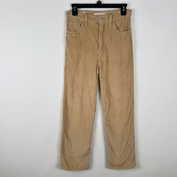 Levi Strauss & Co. Womens Size 26 Straight Ankle Corduroy Wide Wale Pant Khaki - Picture 2 of 12